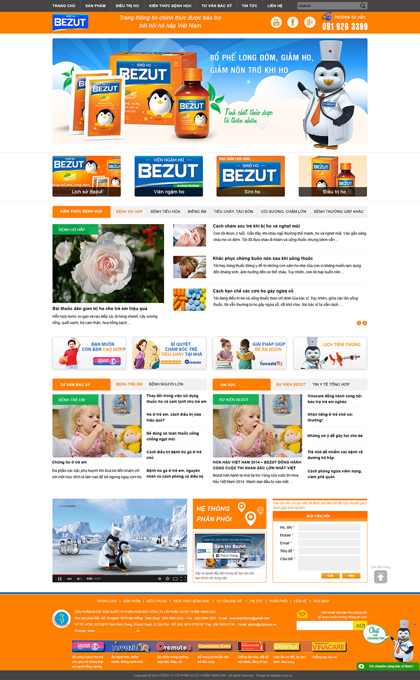 Mẫu website công ty dược phẩm Bezut